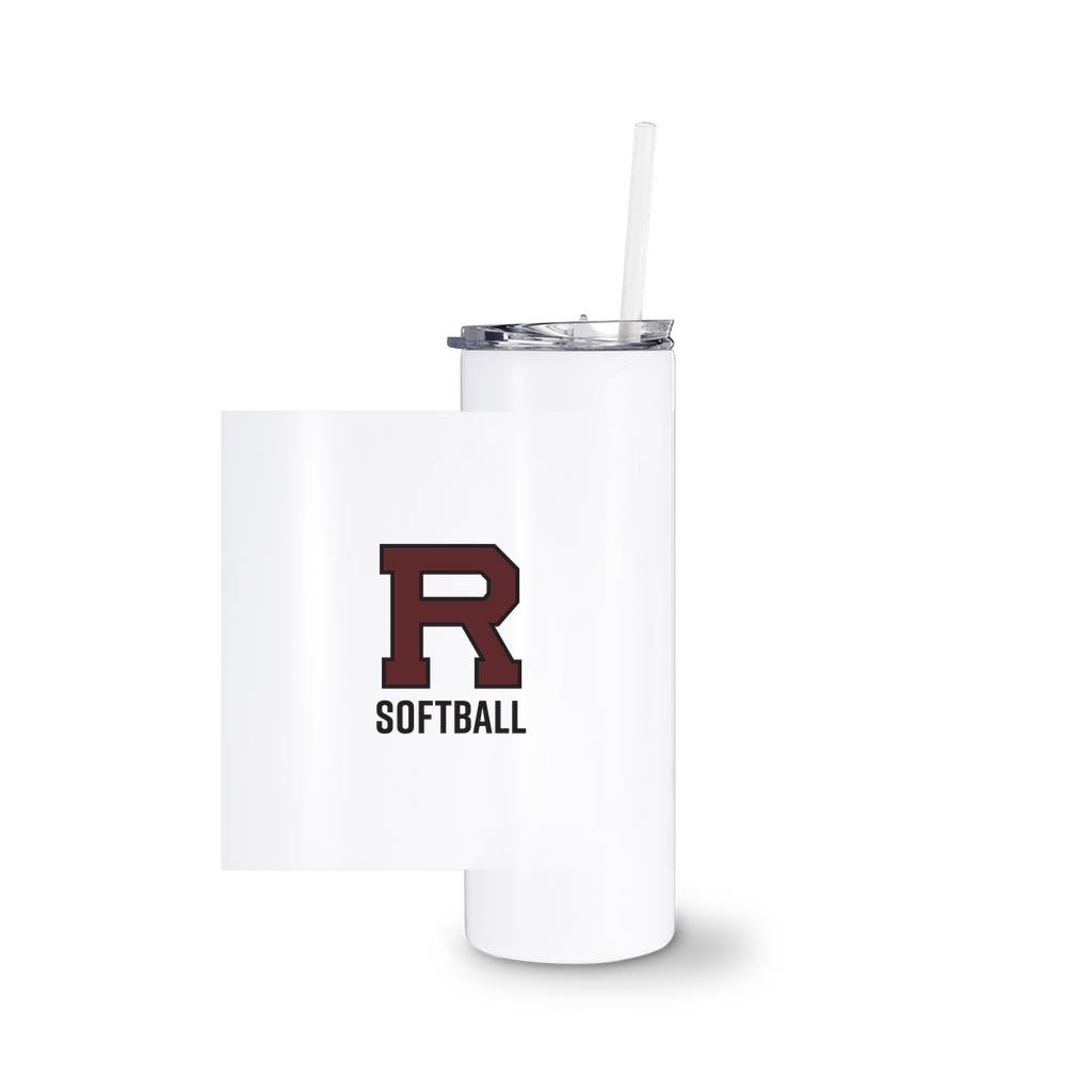 R Softball Tumbler With Straw