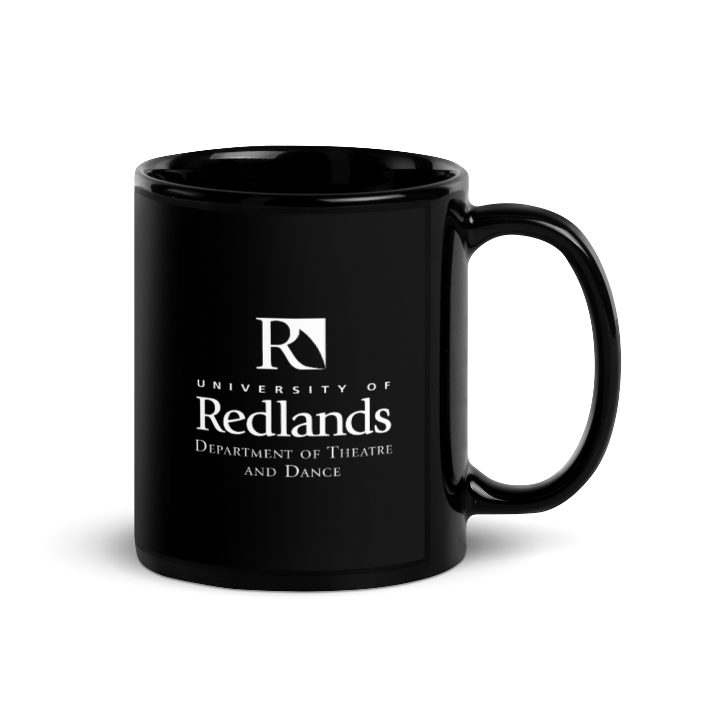 Redlands Department of Theatre and Dance Black Glossy Mug
