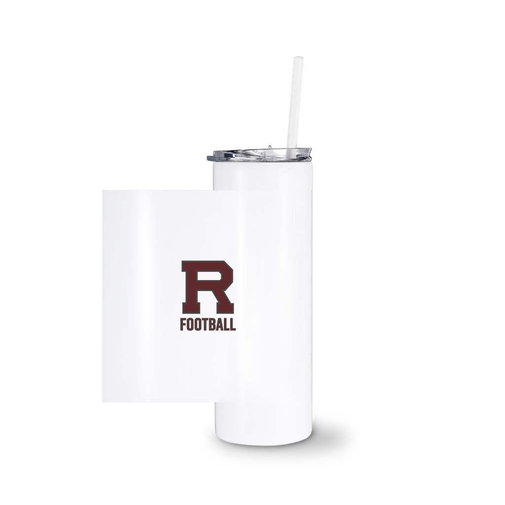 R Football Outlined Tumbler With Straw