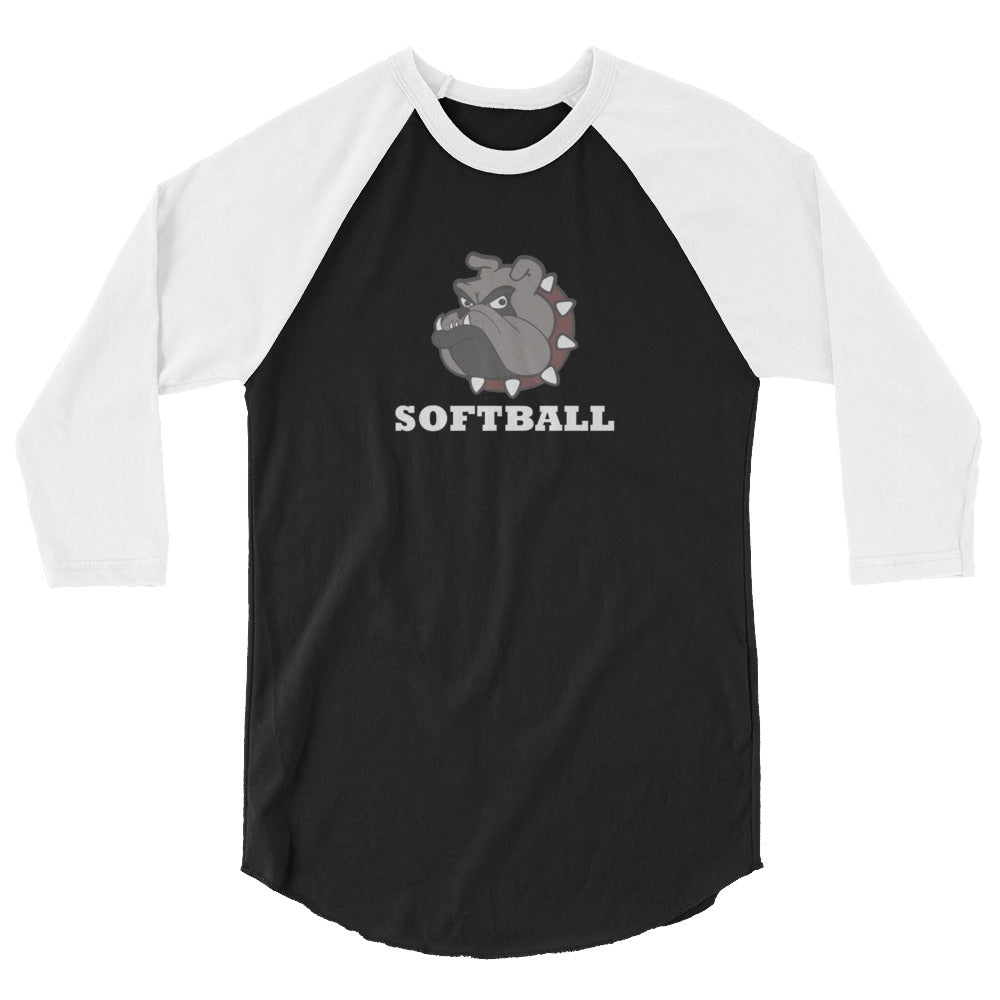 Bulldogs Softball 3/4 sleeve raglan shirt