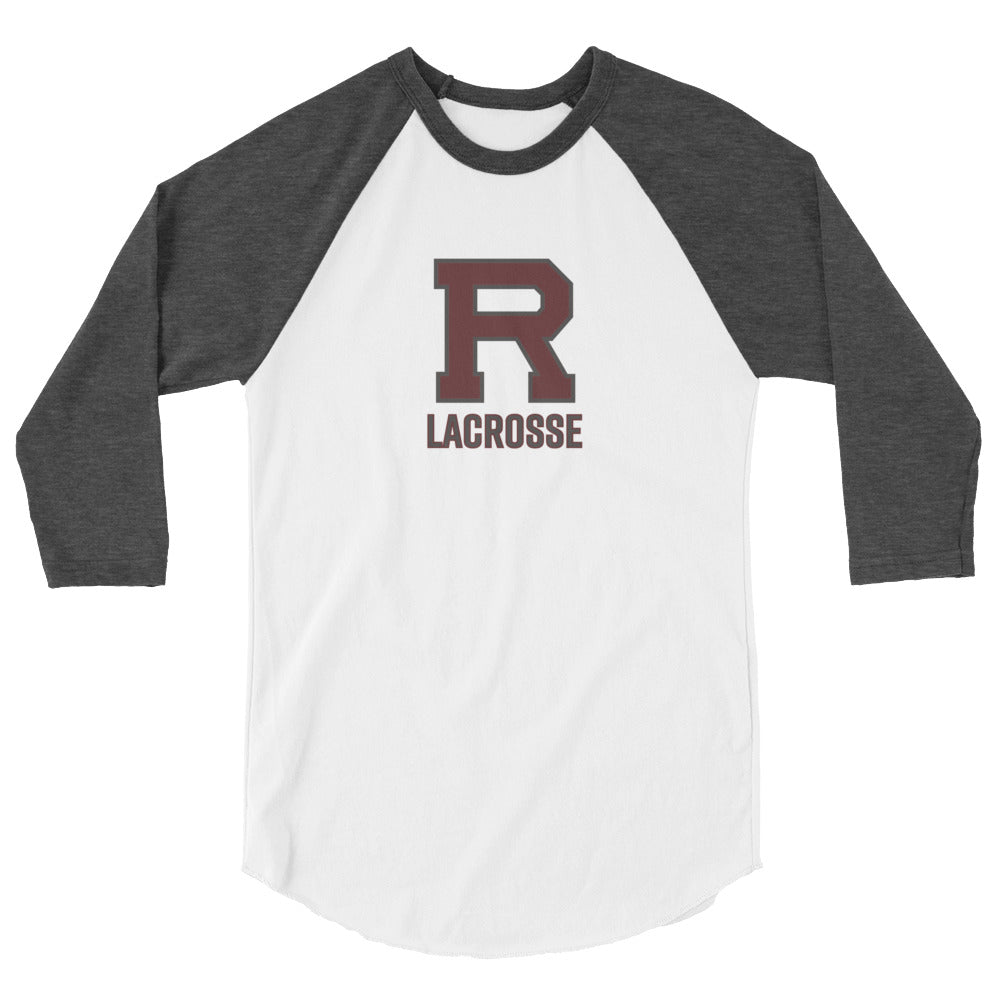 R Lacrosse Outlined 3/4 sleeve raglan shirt