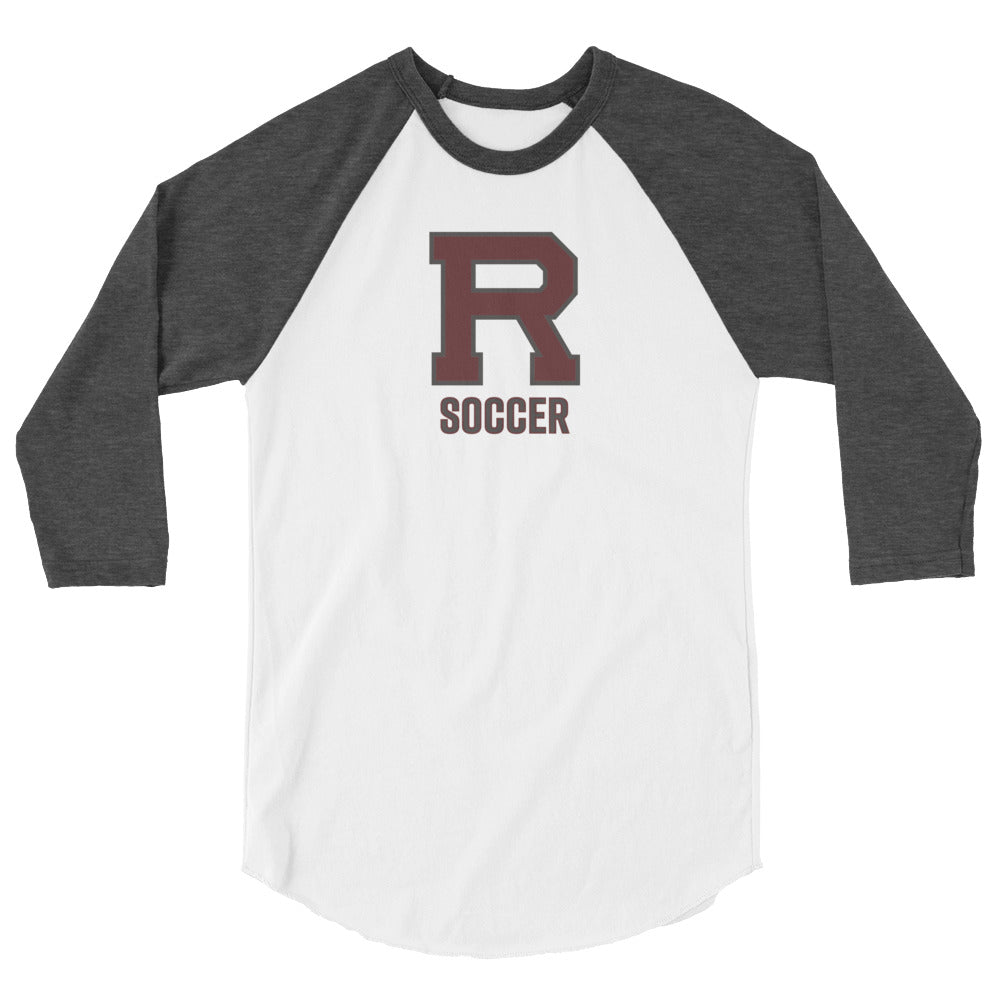 R Soccer Outlined 3/4 sleeve raglan shirt