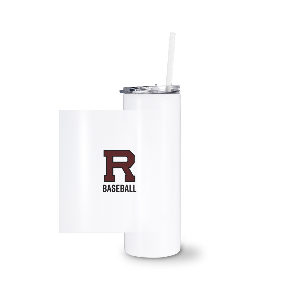 R Baseball Tumbler With Straw