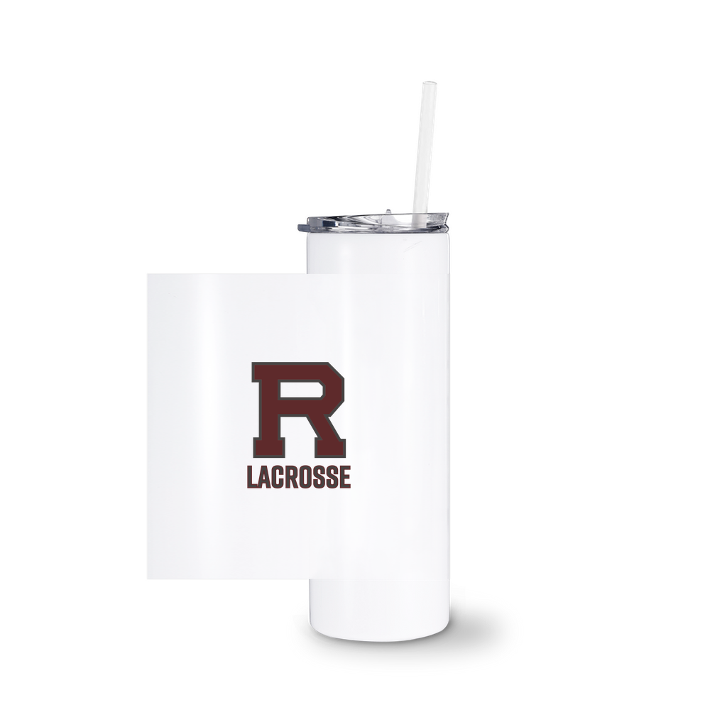 R Lacrosse Outlined Tumbler With Straw