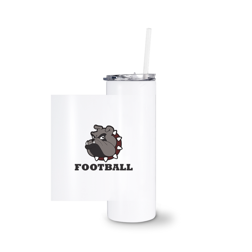 Bulldogs Football Tumbler With Straw
