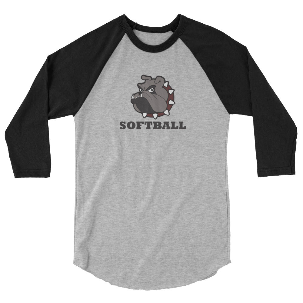 Bulldogs Softball 3/4 sleeve raglan shirt