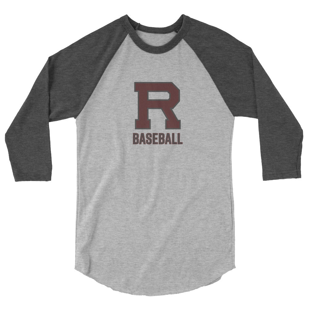 R Baseball Outlined 3/4 sleeve raglan shirt