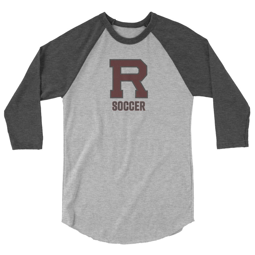 R Soccer Outlined 3/4 sleeve raglan shirt