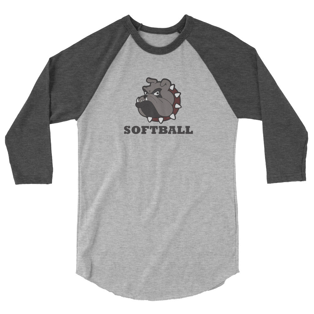 Bulldogs Softball 3/4 sleeve raglan shirt