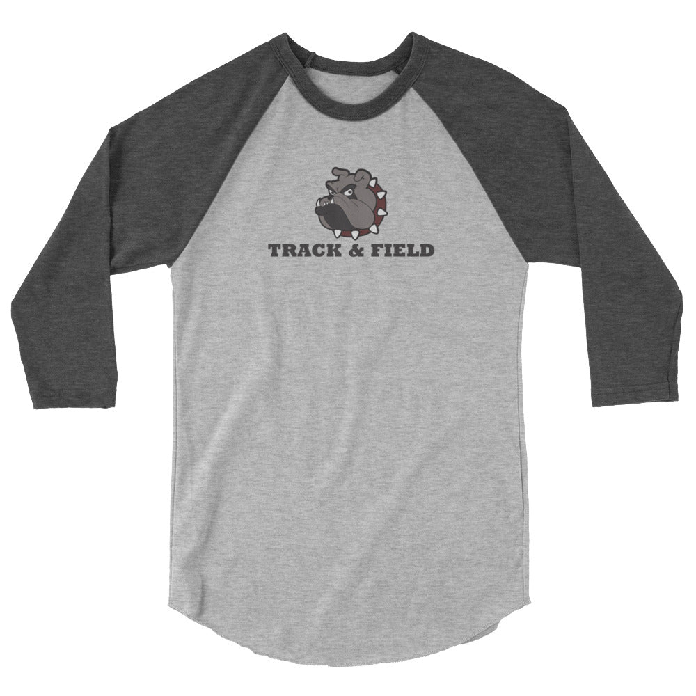 Bulldogs Track & Field 3/4 sleeve raglan shirt