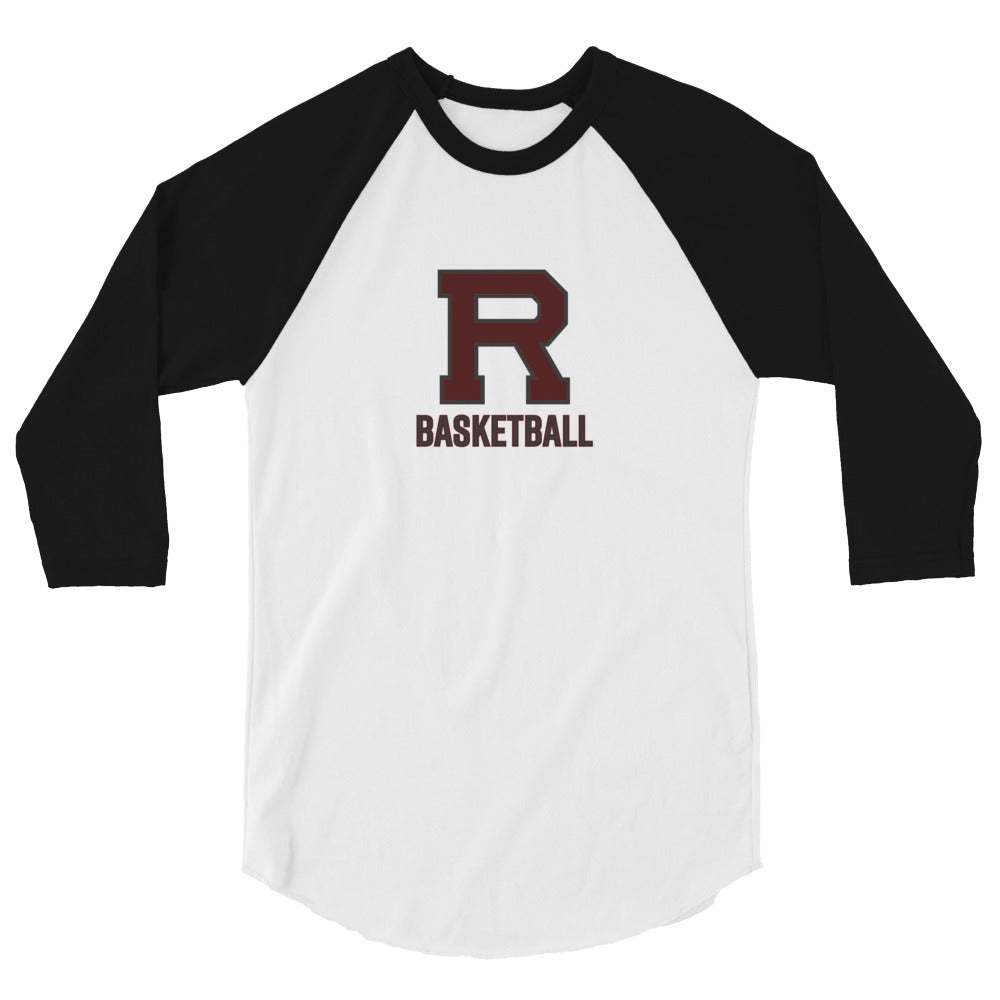 R Basketball Outlined 3/4 sleeve raglan shirt