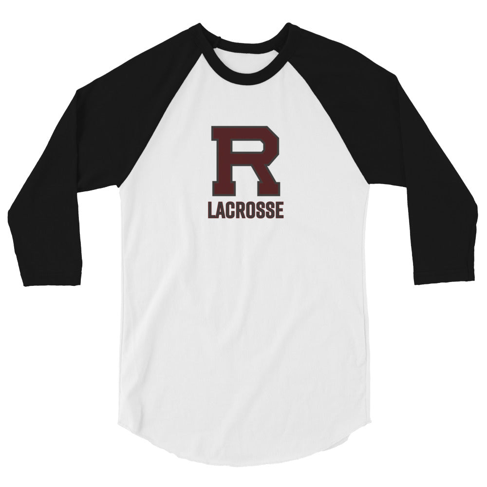 R Lacrosse Outlined 3/4 sleeve raglan shirt