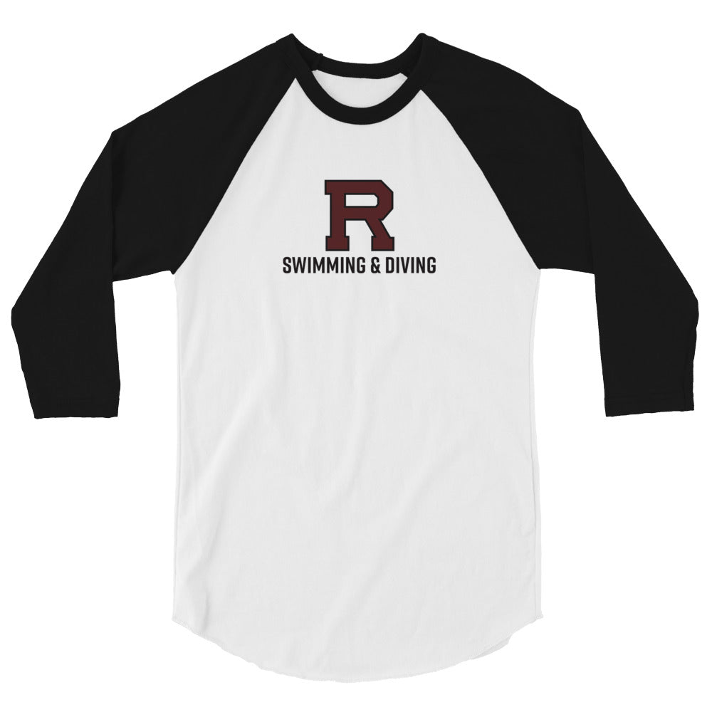R Swimming & Diving 3/4 sleeve raglan shirt