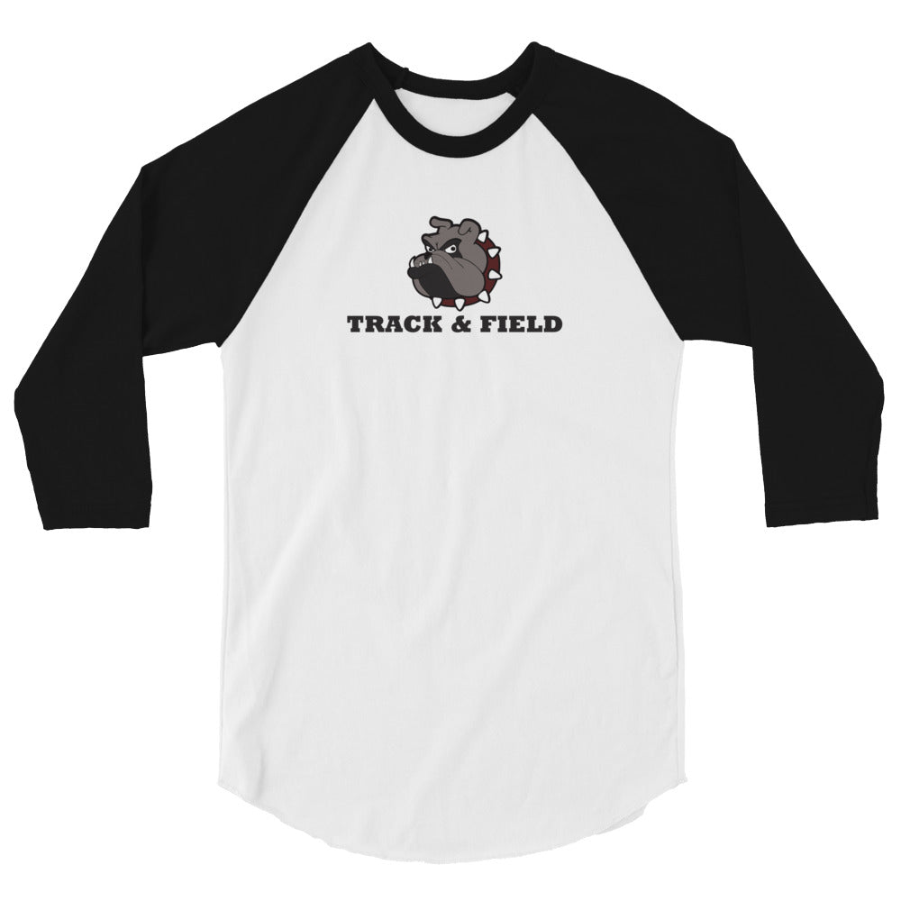 Bulldogs Track & Field 3/4 sleeve raglan shirt