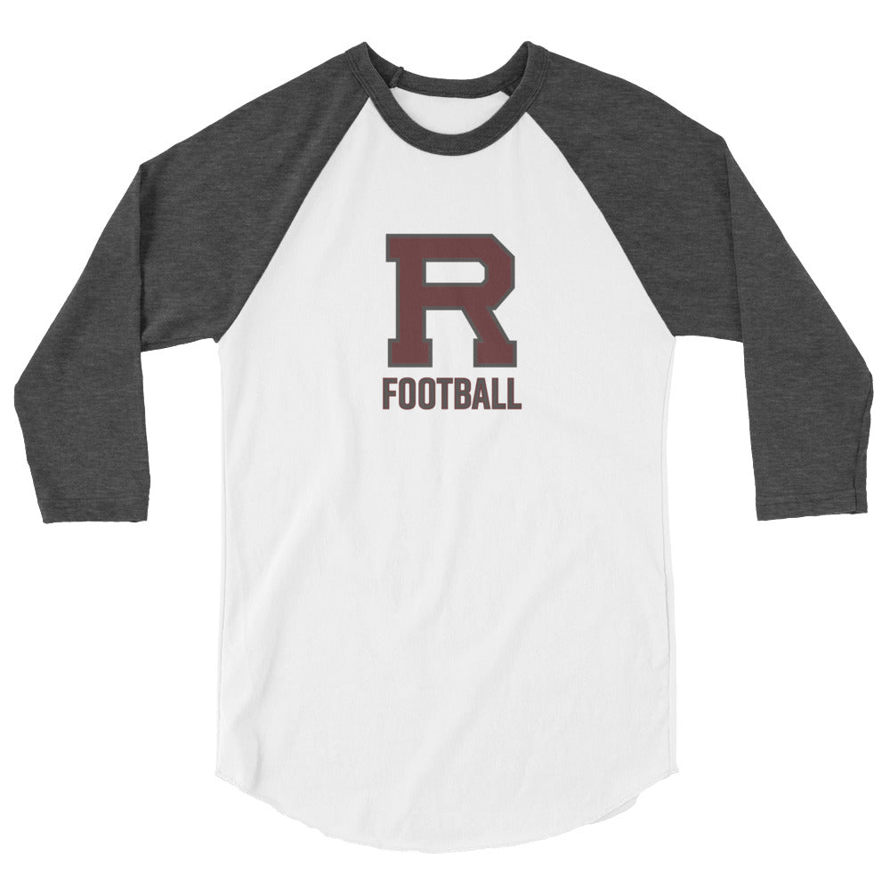 R Football Outlined 3/4 sleeve raglan shirt