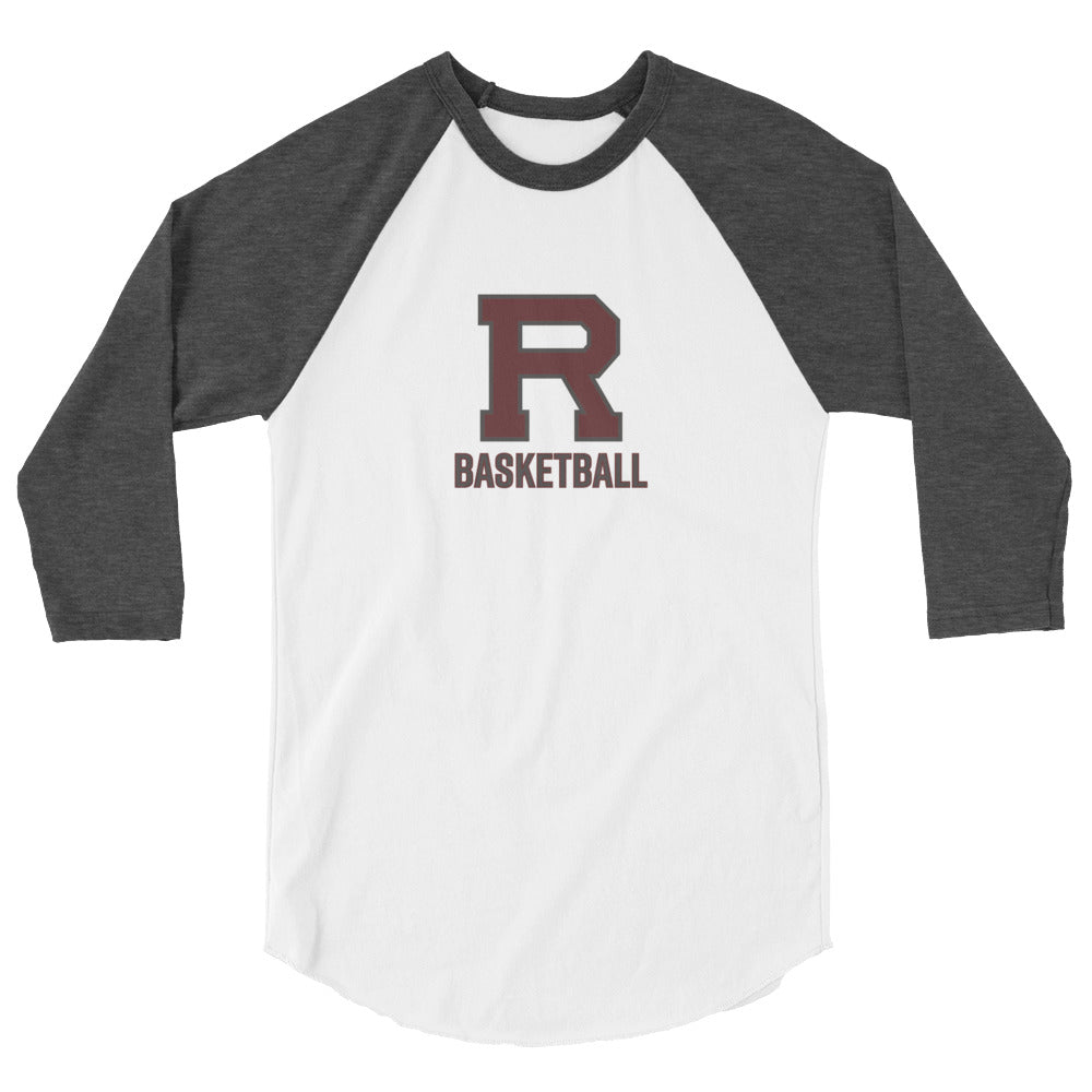 R Basketball Outlined 3/4 sleeve raglan shirt
