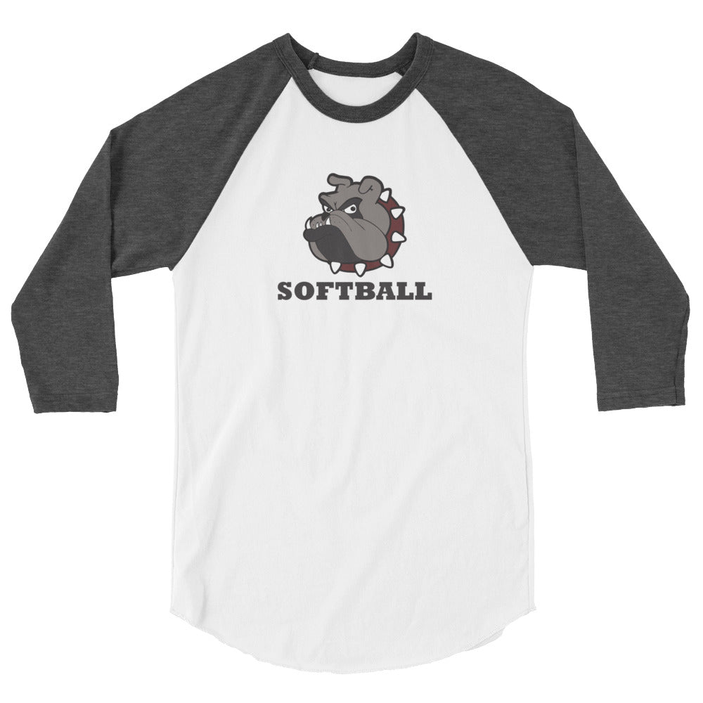Bulldogs Softball 3/4 sleeve raglan shirt